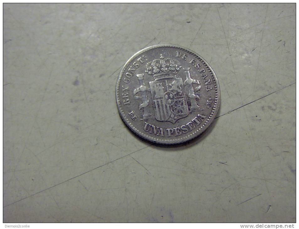 Rare Piece Monnaie ESPAGNE Argent 1 Peseta 1876 (11/12) - Sammlungen