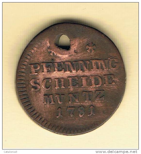 ALEMANIA - GERMANY - BRUNSWICK WOLFENBUTTE  1 Pfennig 1781 KM996 - Otros & Sin Clasificación