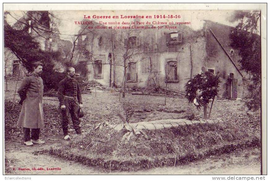 Vallois    54   Guerre 14/18 Une Tombe Dans Le Parc Du Chateau  (   Voir Scan ) - Andere & Zonder Classificatie