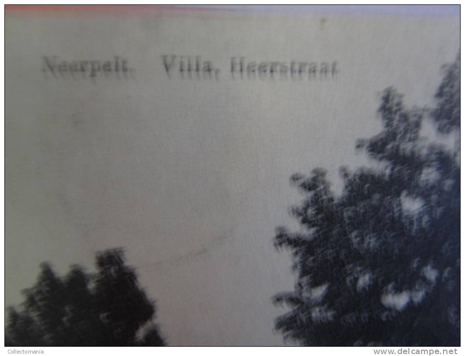 4 postkaarten. NEERPELT : Panorama,     Jaak Tassetstraat  , Villa Heerstraat - editeur JACOBS