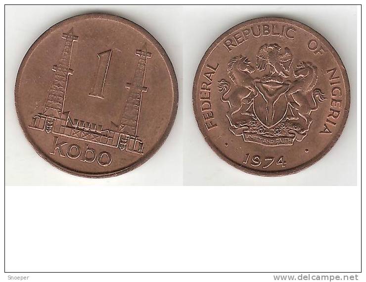 Nigeria 1  Kobo 1974  Km 8.1   Unc !!! - Nigeria