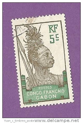 COLONIES FRANCAISES GABON TIMBRE N° 36 OBLITERE GUERRIER - Autres & Non Classés