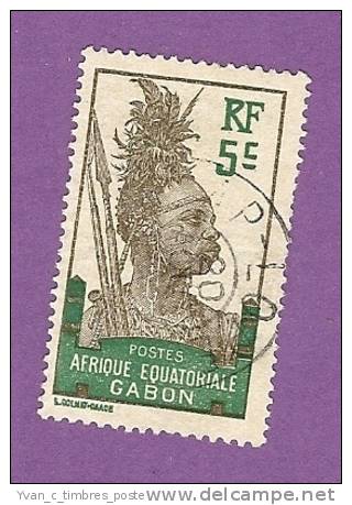 COLONIES FRANCAISES GABON TIMBRE N° 52 OBLITERE GUERRIER - Altri & Non Classificati