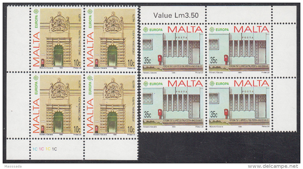 MALTA  EUROPA  1990  ** MNH  BLOCK OF 4 - 1990