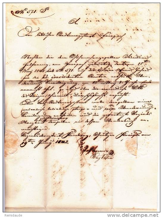 AUTRICHE - 1842 - LETTRE De KAINBERG (HERRSCHAFT KAINBERG) Pour FRIESACH (KÄRNTEN) - ...-1850 Voorfilatelie