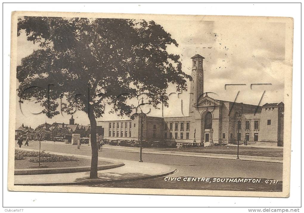 Southampton (Royaume-Uni, Hampshire) : Civic Centre In 1951 (lively). - Southampton