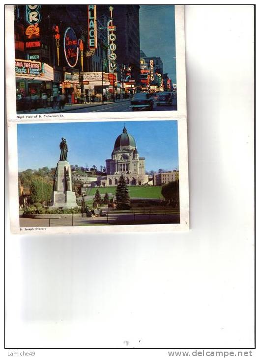 MONTREAL CARTES DEPLIANT 12 VUES CIRCULEE 1959