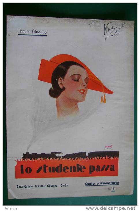 PES^107  SPARTITO MUSICALE Ed.Chiappo 1929- LO STUDENTE PASSA Di Ibanez-Chiappo - ILLUSTRATORE LUBATTI - Spartiti