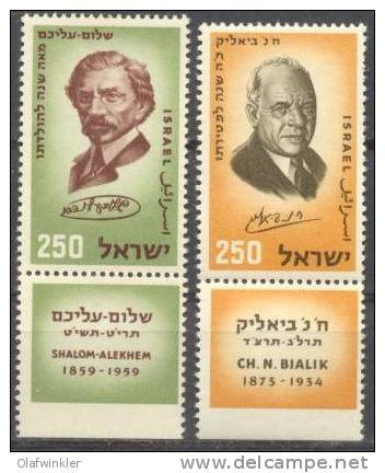 1959 : Jewish Writers Bale 164-5 / Sc 154-5 / Mi 176;182 TAB MNH/neuf/postfrisch [gra] - Ongebruikt (met Tabs)