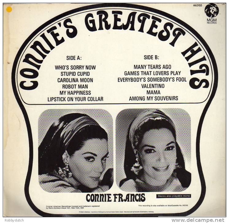 * LP *  CONNIE FRANCIS - CONNIE´S GREATEST HITS (Germany 1961) - Disco, Pop