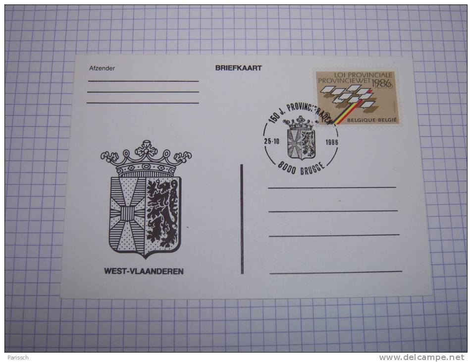 Carte Avec Cachet Temporaire - Ecusson, Blason De Brugges - Belgique - Other & Unclassified