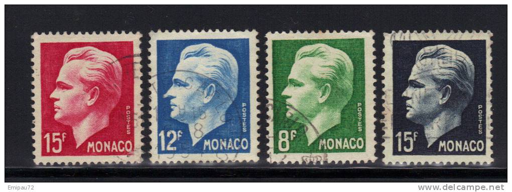 MONACO- Y&T N°346, 347, 348 Et 367 Oblitérés - Oblitérés