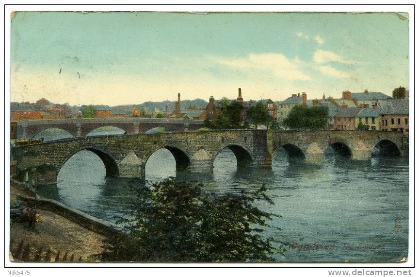 DUMFRIES : THE BRIDGES / POSTMARK - DUMFRIES / ADDRESS - CARLISLE, GREEN MARKET - Dumfriesshire