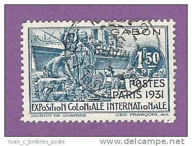 COLONIES FRANCAISES GABON TIMBRE N° 124 OBLITERE EXPOSITION COLONIALE DE PARIS 1931 - Andere & Zonder Classificatie