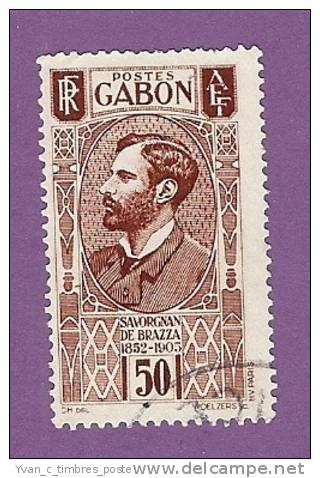 COLONIES FRANCAISES GABON TIMBRE N° 136 OBLITERE SAVORGNAN DE BRAZZA - Autres & Non Classés