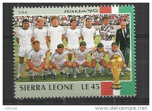 SIERRA LEONE 1990 - WORLD CUP FOOTBALL - USA TEAM  - MNH MINT NEUF NUEVO - 1990 – Italien