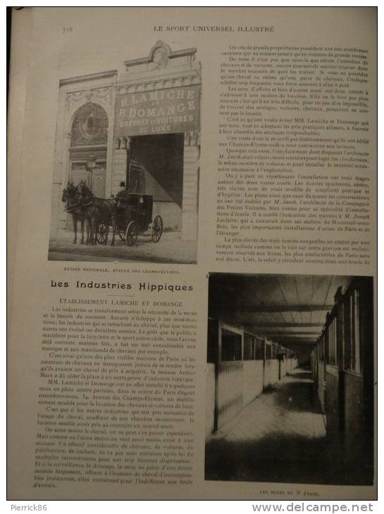 1897 BOXE SALLE CASTERES / HARAS DE MATEBA CONGO BELGE /ETABLISSEMENT LAMICHE ET DOMANGE PARIS