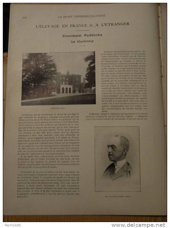 1897 BOXE SALLE CASTERES / HARAS DE MATEBA CONGO BELGE /ETABLISSEMENT LAMICHE ET DOMANGE PARIS