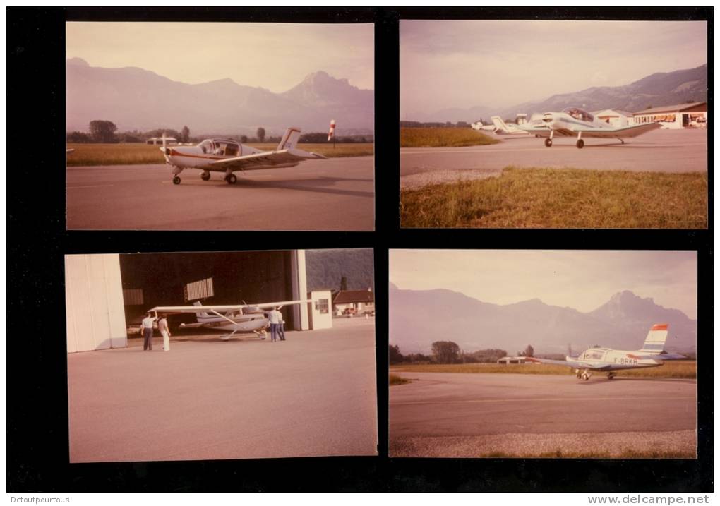 5 Photographies Aviation Avion Cessna Aérodrome Le Versoud Saint Martin D'Heres Isère Grenoble - Aviazione