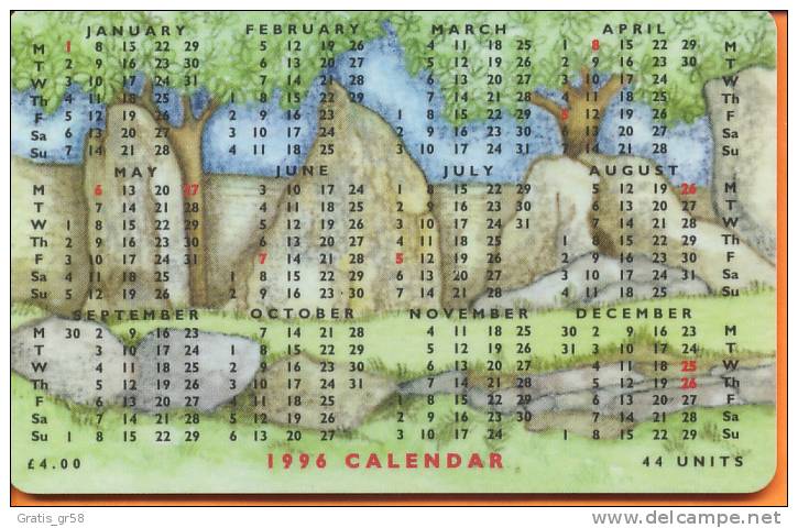 Isle Of Man - Man100, 1996 Calendar - King Orry's Grave, 5,000ex, 1995, Used As Scan - Man (Eiland)