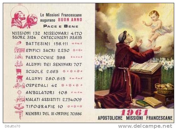 Calendarietto - Apostoliche Missione Francescana  - Roma 1961 - Kleinformat : 1941-60