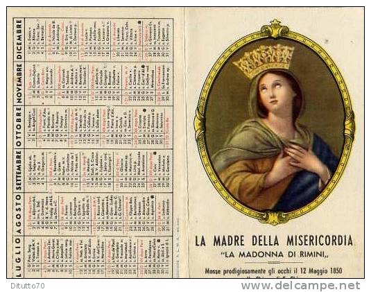 Calendarietto - La Madre Della Misericordia - La Madonna Di Rimini 1954 - Petit Format : 1941-60