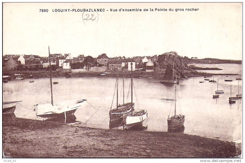 Cpa Loguivy-ploubazlanec, Vue D'ensemble De La Pointe Du Gros Rocher - Ploubazlanec