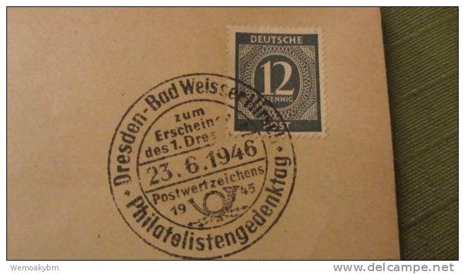 Brief Mit Mi-Nr: 920 Vom 23.6.1946 So-Stempel "Dresden - Bad Weisser Hirsch Philatelisten Gedenktag" - Lettres & Documents