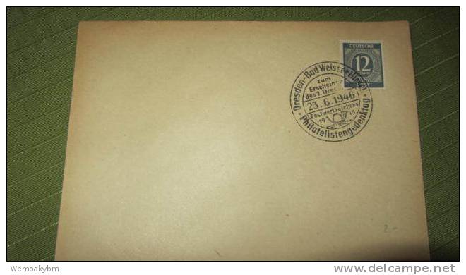 Brief Mit Mi-Nr: 920 Vom 23.6.1946 So-Stempel "Dresden - Bad Weisser Hirsch Philatelisten Gedenktag" - Covers & Documents