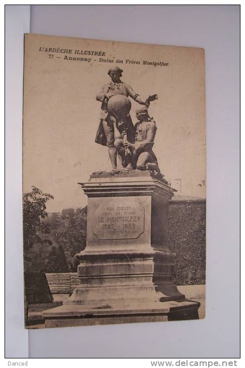 STATUE DES FRERES  MONGOLFIER - Montgolfières