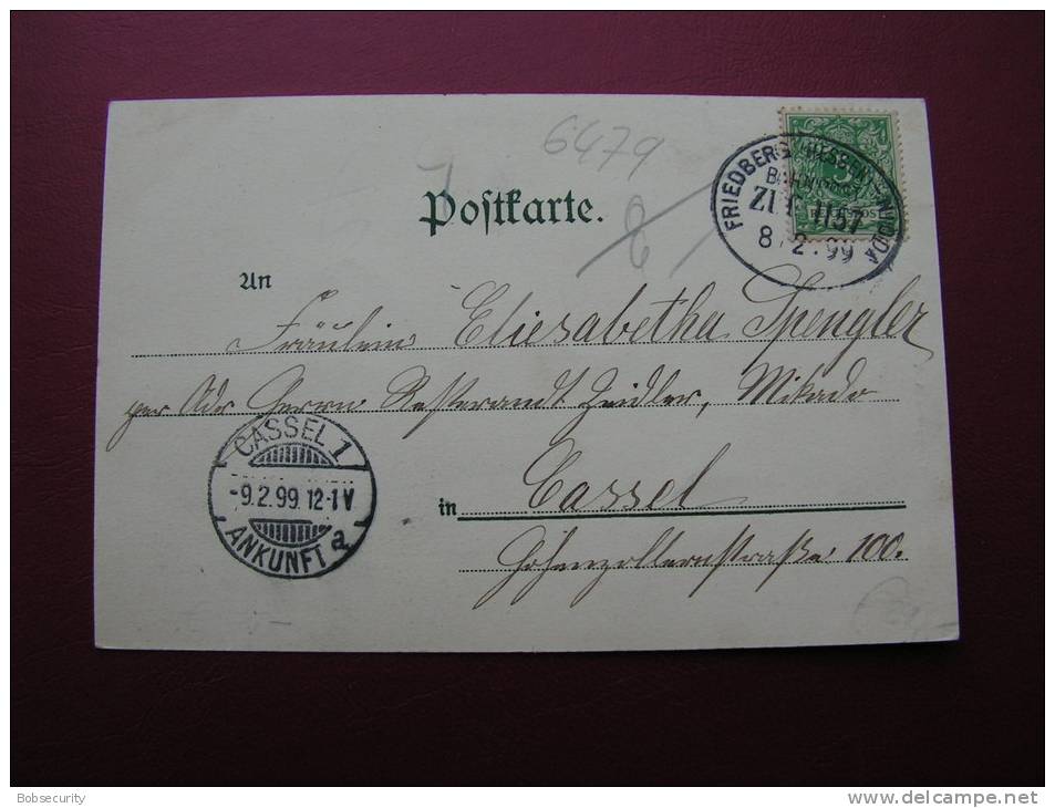 == Dauernheim , Hessen   Bahnpost Friedberg Nidda  1899 - Friedberg