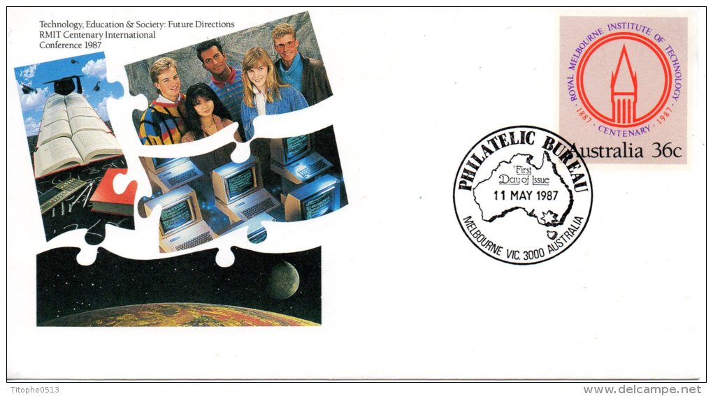AUSTRALIE. Entier Postal Avec Oblitération 1er Jour De 1987. Informatique. - Informática