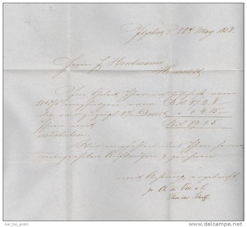 Dänemark 1858-05-23 ITZEHOE Brief Mit Mi#4 Nach Hennstedt Mit 3-Ringstempel #119 - Brieven En Documenten