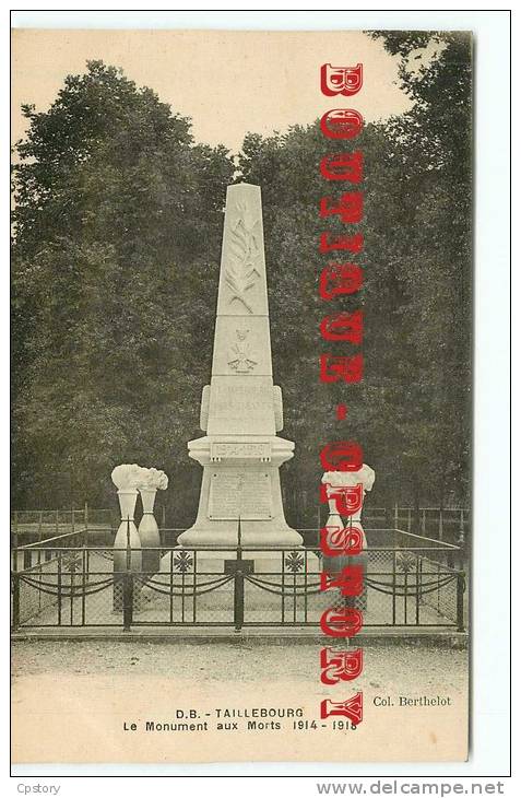 ACHAT IMMEDIAT < MONUMENT Aux MORTS  Guerre De 14 à Taillebourg - Dos Scanné - Monuments Aux Morts