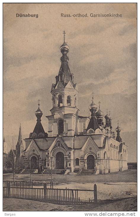 Carte Photo Russie Russland Lettonie 1 WK Militaria Garnison Kirche - Lettonie