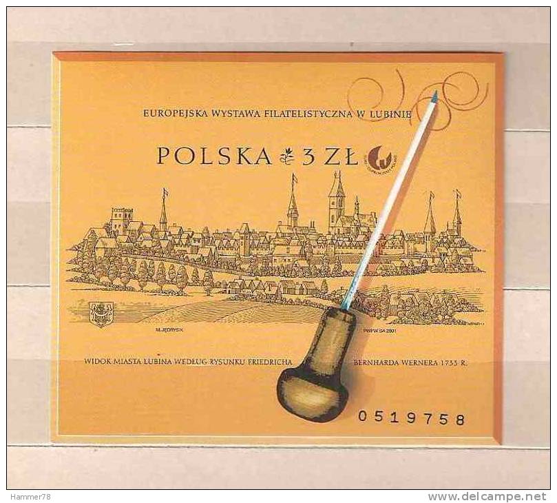 POLAND 2001 EUROPEAN STAMP EXHIBITION In LUBIN MS MNH Imperforate Non Dentele - Blocs & Hojas