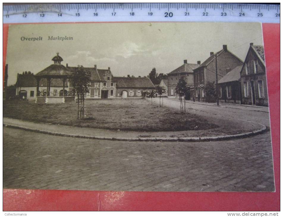 3 postk.  OVERPELT:   DORP , (drukker Jacobs)       Fabrieken,       Marktplein