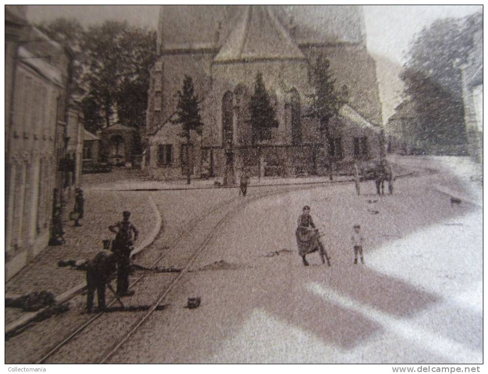 4 postk.  PEER   : OUDESTR.,     STADHUIS,       KERKSTR.,      DE TOREN