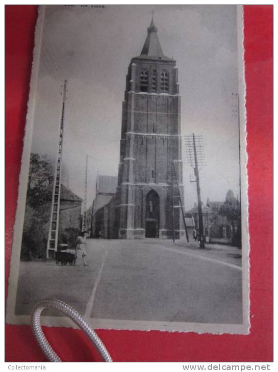 4 postk.  PEER   : OUDESTR.,     STADHUIS,       KERKSTR.,      DE TOREN