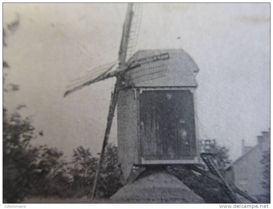 4 postk.  PEER   : KERK EN MOLEN,     STADHUIS en KERKSTR.,       STADHUIS,         TOREN