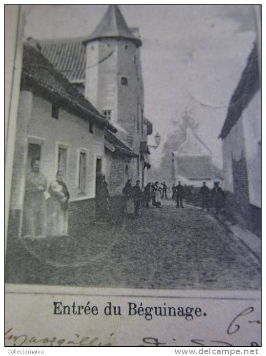 4 Postk.:    St.TRUIDEN: Coin De La Rue De DIEST,    REST.G.TELL,    BEGUINAGE,     Rue Haut Pont - Sint-Truiden