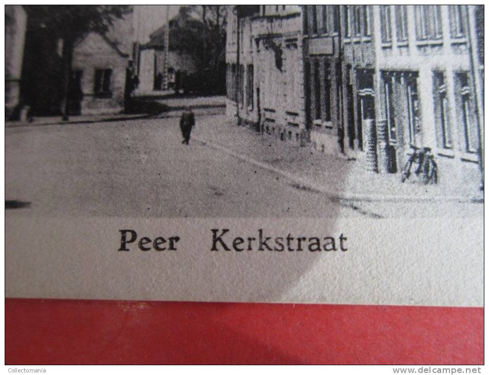 4 postk.  PEER   :  MARKT,      WINDMOLEN,      KIOSK,        KERKSTR.