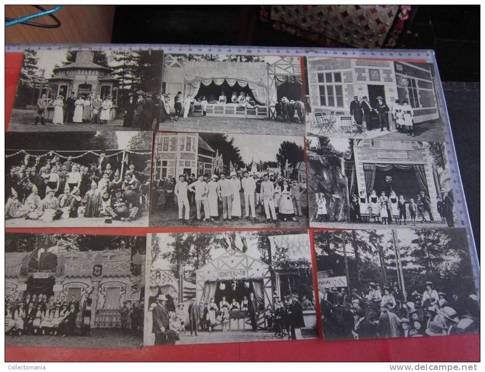 9 Postkaarten Serie 1913 CONCORDIA TONGEREN Feesten  VLAAMSE KERMIS  Uitg.THEELEN Chocolat ROSMEULEN, Cirka  1905 - Otros & Sin Clasificación