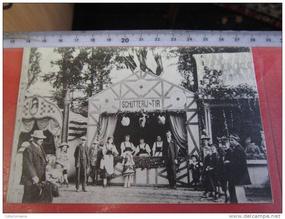 9 postkaarten serie 1913 CONCORDIA TONGEREN feesten  VLAAMSE KERMIS  uitg.THEELEN chocolat ROSMEULEN, cirka  1905