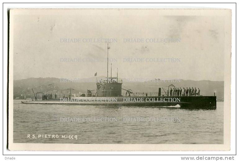 FOTO CARTOLINA SOMMERGILE SOTTOMARINO PIETRO MICCA REGIA MARINA TRASPORTI - Submarines