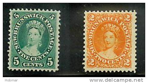 Canada New Brunswick 1860 5 And 2 Cent MH (*) - Unused Stamps