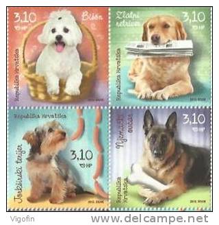 HR 2013-1068-71 DOGS, CROATIA HRVATSKA, 1 X 4v, MNH - Kroatien