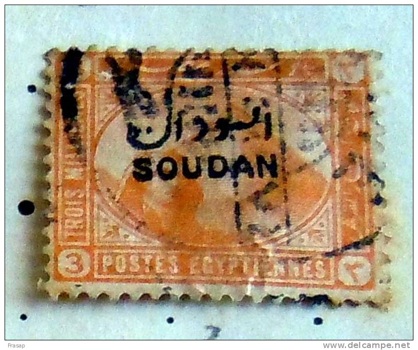 EX EGITTO SUDAN 3 MILLIEMES   USATO  LINGUELLA - Soudan (...-1951)