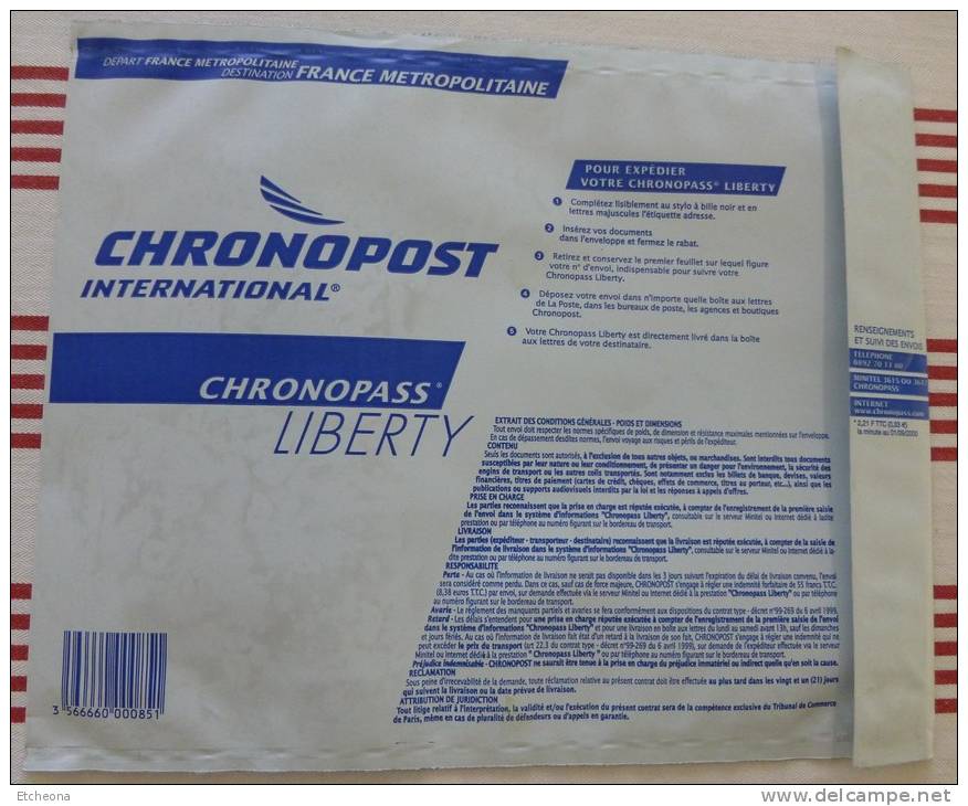 = Chronopost International, Chronopass Liberty 250g, Bordereau SPECIMEN - Prêts-à-poster: Other (1995-...)