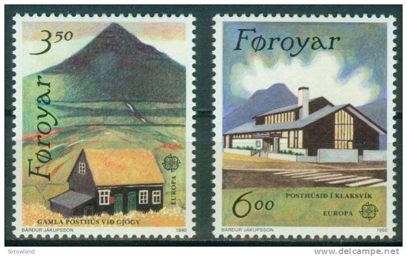 Färöer  1990  Europa - Postalische Einrichtungen  (2 ** (MNH) Kpl. )  Mi: 198-99 (3,50 EUR) - Féroé (Iles)